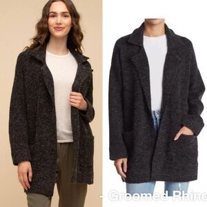 Thread & Supply Black Graphite Vita Open Front Cardigan Jacket Size XXL